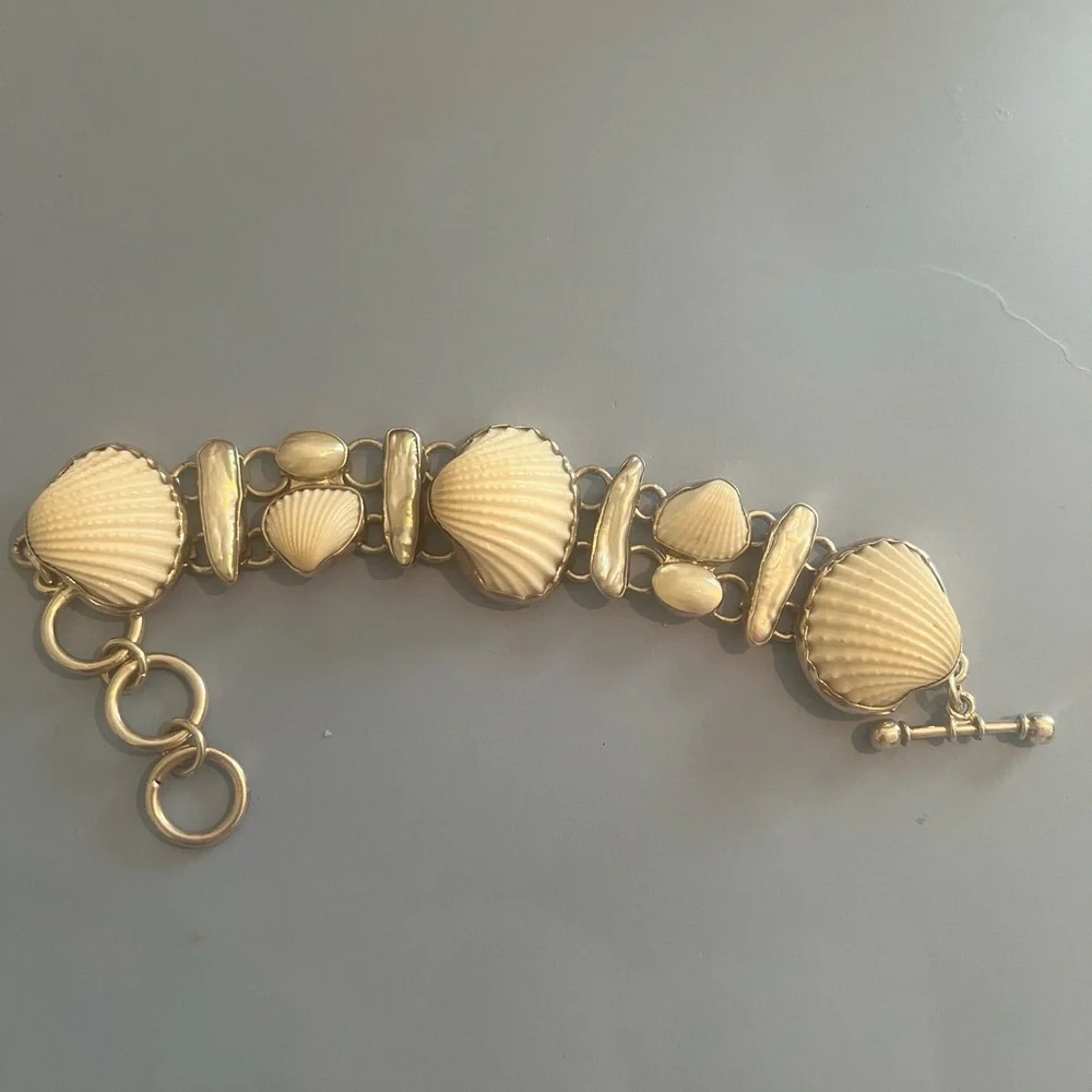 Charles Albert .950 Sterling Silver Shell Bracelet - Picture 6 of 8